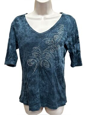 Y2K hippie boho tie dye top embellishment women’s medium Sledge USA
